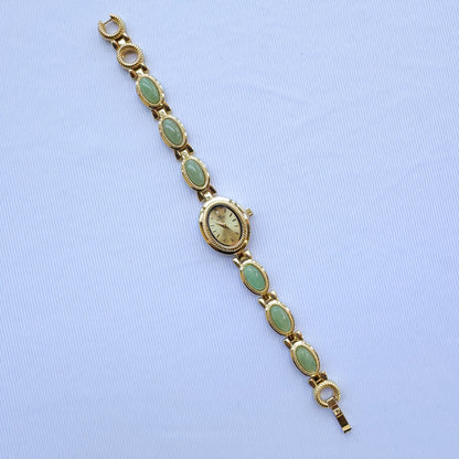 Viola Aventurine Watch - Gold/Gold