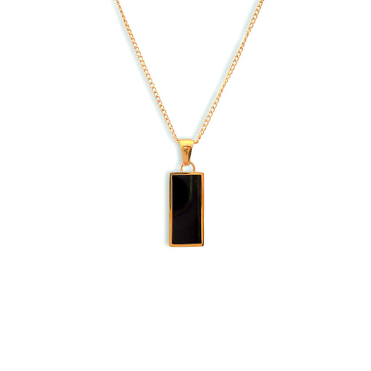 adele black onyx rectangle necklace