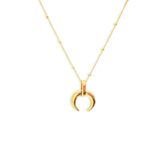 Harper crescent moon gold necklace