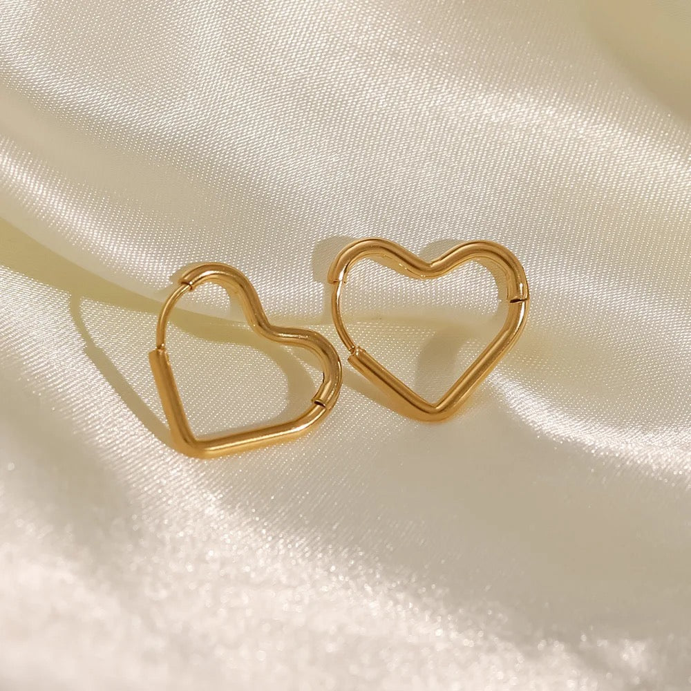 Gold heart earrings