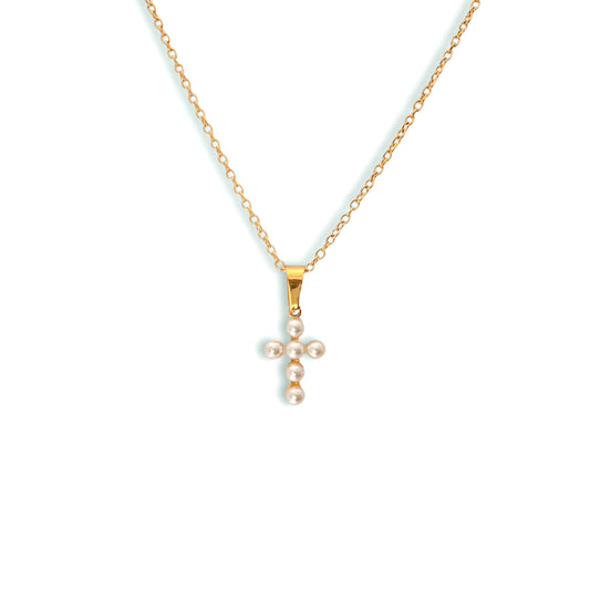 vickie pearl cross pendant necklace